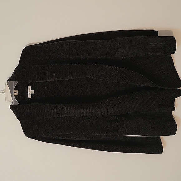 Orvis Black Open Cardigan Sweater, Size Large - Picture 1 of 10